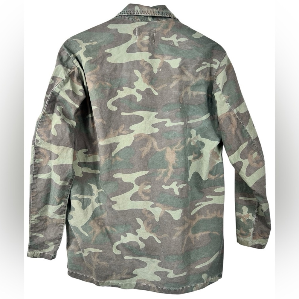 Vintage hunting jacket, M-L, green camo buttons,  front pockets Water Repellent - Picture 6 of 6
